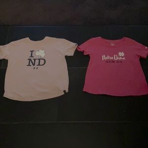 2 girls Norte Dame tee shirts, size YL